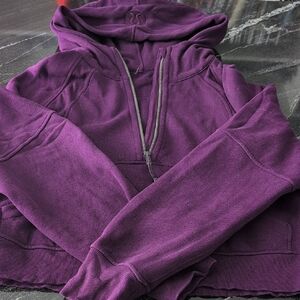lululemon athletica Purple Scuba Cropped Half Zip Hoodie